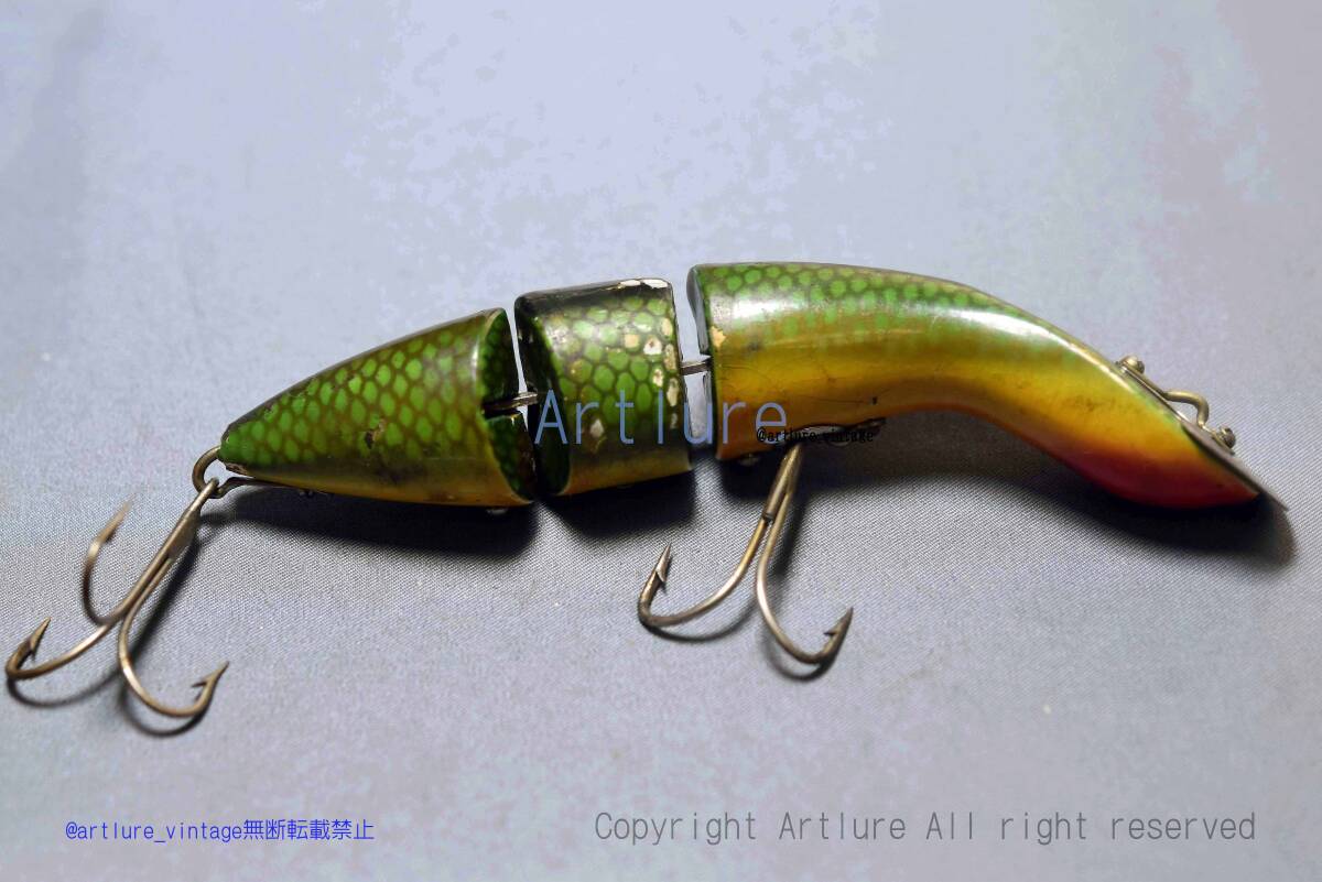 VINTAGE WOODEN LURE HEDDON GAME FISHER #5500 3/4OZ 4 3/4 C1923(Y626-61 )USA MADE #OLDLURE #ARTLURE_VINTAGE #ヴィンテージ拍卖