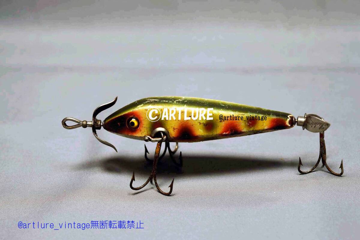 VINTAGE WOODEN LURE HEDDON O DOWAGIAC MINNOW C1915~ (B0117-J4P )USA MADE #OLDLURE #ARTLURE_VINTAGE #ヴィンテージルアー拍卖