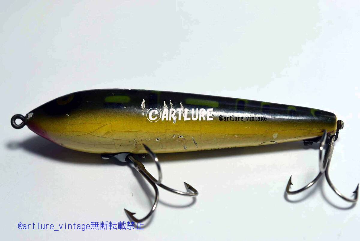 VINTAGE WOODEN LURE HEDDON ZARAGPSSA (a076-J1P )USA MADE #OLDLURE #ARTLURE_VINTAGE #ヴィンテージルアー拍卖