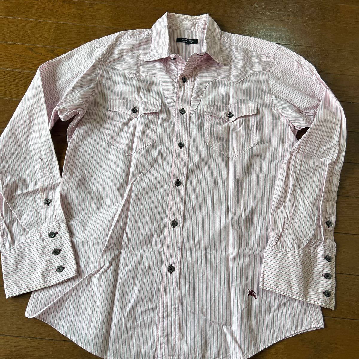バーバリーブラックレーベル☆ウエスタン長袖シャツ拍卖