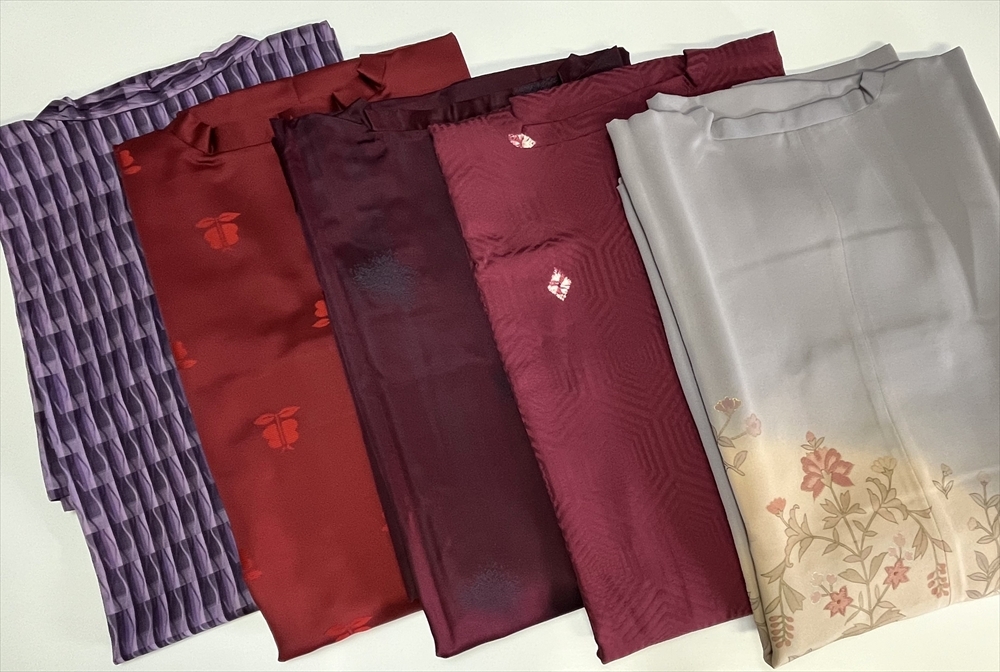 花とら●リサイクル道行 雨コート 羽織 5枚まとめて 着用可能 リメイク 素材 更紗風 絵羽 亀甲繋ぎ 花 遠州椿 240402拍卖