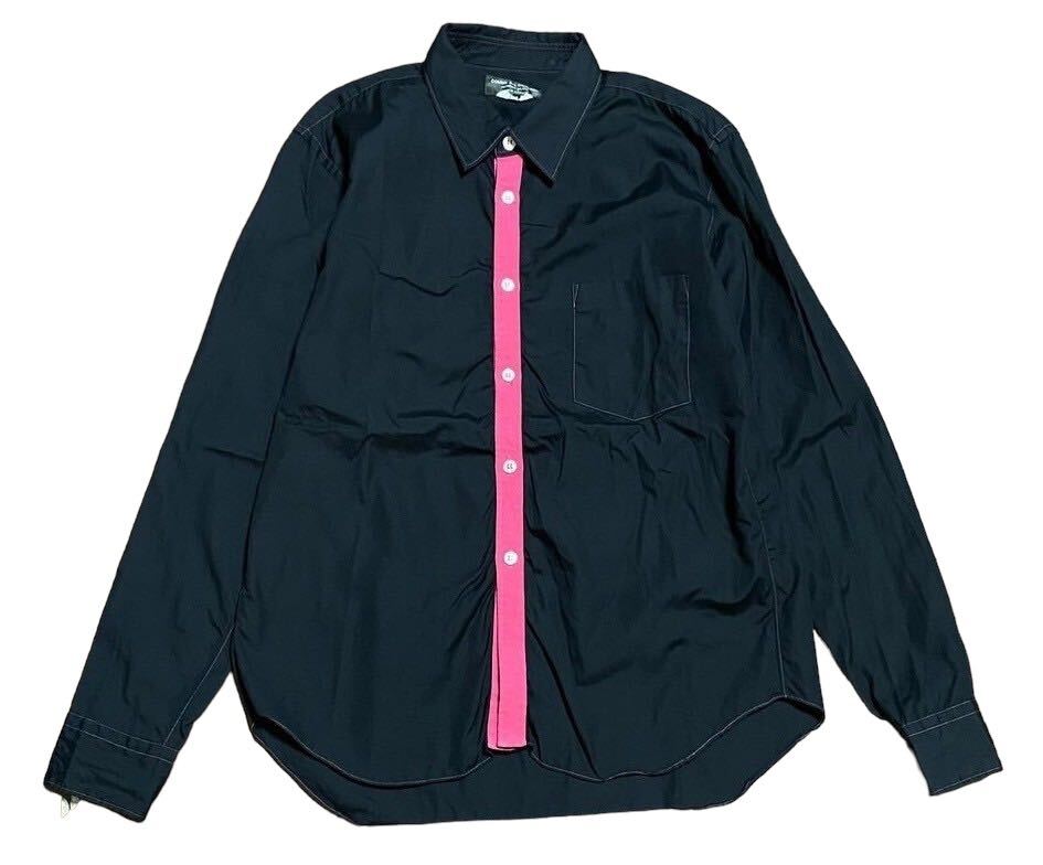 AD2009 COMME des GARCONS HOMME EVER GREEN ギャルソン オム エバーグリーン コットンシャツ 黒/ピンク XS拍卖
