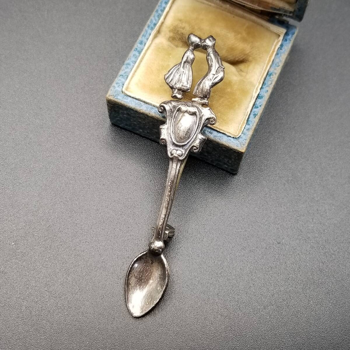 スプーン 食器 モチーフ アンティーク キュート 立体 スターリング ヴィンテージ シルバー ブローチ ジュエリー 輸入 Y15-A拍卖