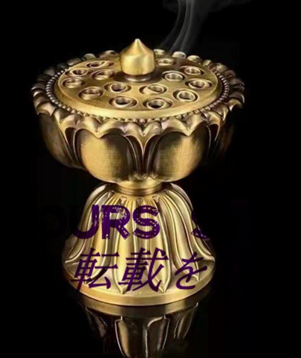 ★純銅宝蓮灯薫香炉高脚蓮蓬香檀香炉家庭用室内香炉置物拍卖