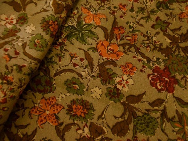 花柄シルク生地(服地)1m*アニエスベー拍卖