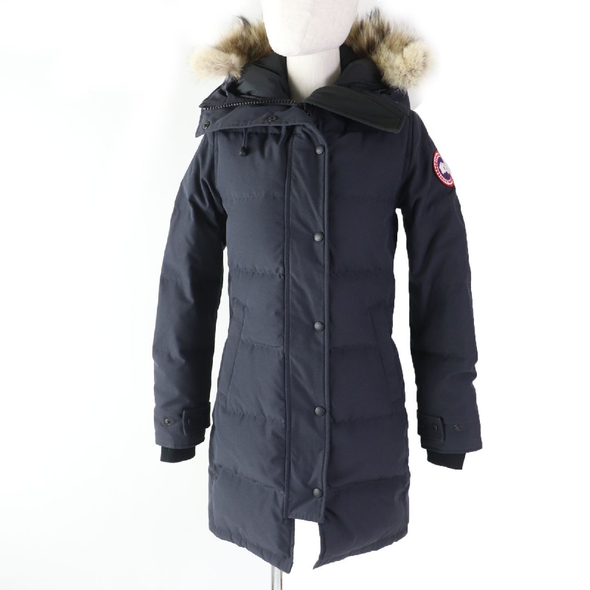 美品☆CANADA GOOSE カナダグース 2302JL MACKENZIE マッケンジー ファー・フード付 ダウンコート ネイビー S 正規品 レディース拍卖