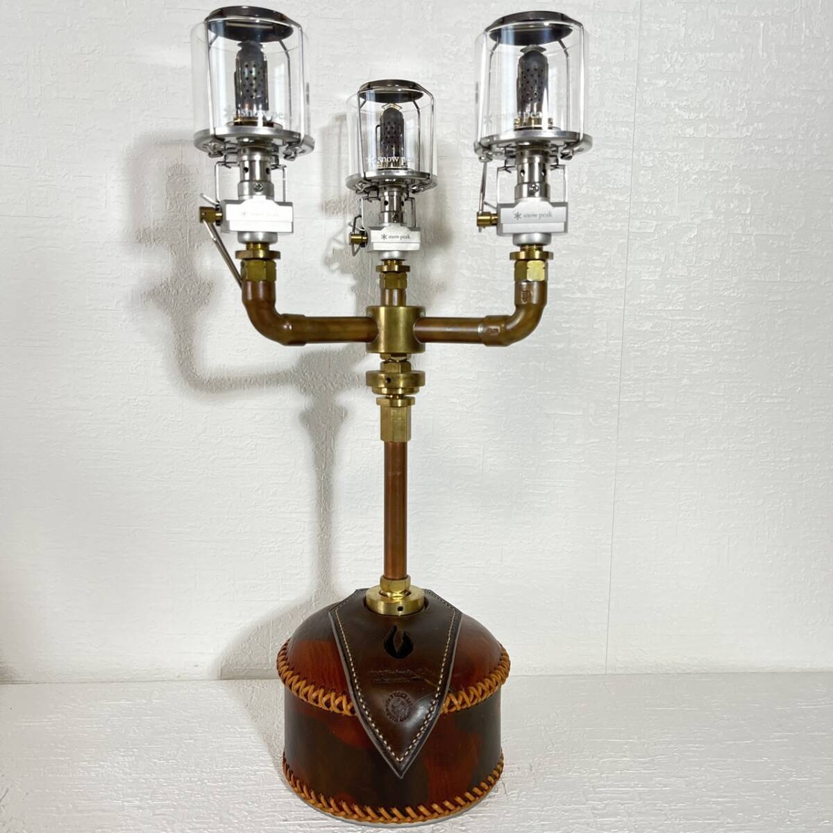 スノーピーク ギガパワーランタン天 GL-100AR ミツマタ カスタム OD缶レザージャケット エプロン ガスランタン アウトドア 拍卖