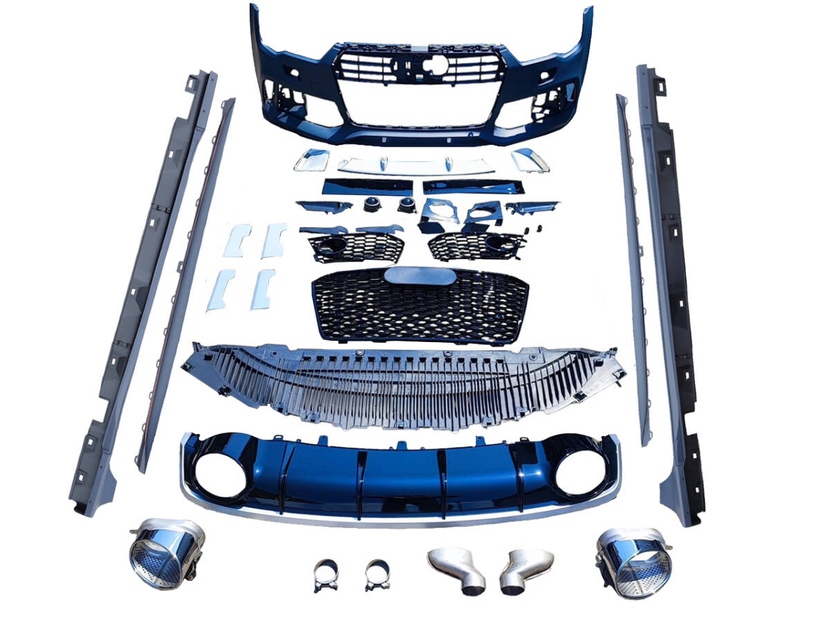 アウディ 後期 A7 4G8 フロントバンパー グリル サイドステップ リアディフューザー マフラーカッター RS7type Audi 国内発送 即納 エアロ拍卖