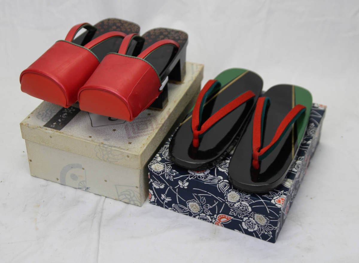 和装 着物履物 草履女性用下駄 2足セット拍卖