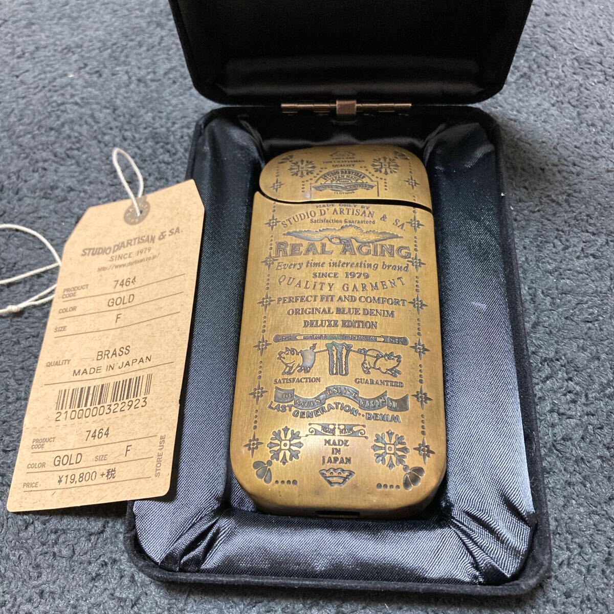 【未使用】STUDIO D'ARTISAN ステュディオ・ダ・ルチザン 真鍮iQOSケース 7464 ゴールド 限定品 シリアルNo.0019 アメカジ拍卖