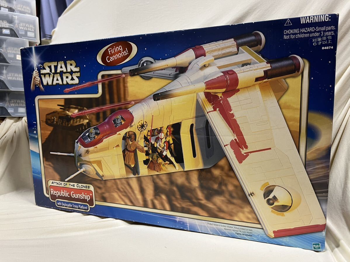 スターウォーズリパブリック ガンシップ 初版青箱未開封 /クローントルーパー ベイダー モール オビワン拍卖