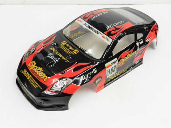 【激安!日本全国送料無料! お買い得!】1/10 ドリフトラジコンカー用 スペアボディー ニッサン Z33 フェアレディーZ タイプ 黒赤拍卖