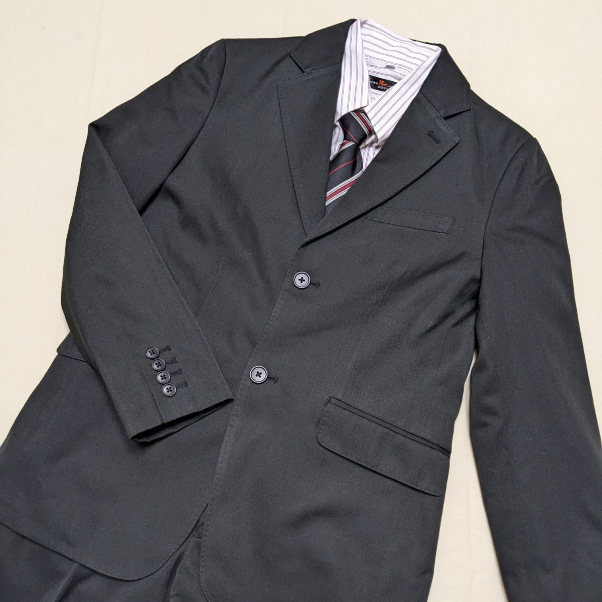 ☆FD45 EASTBOY イーストボーイ フォーマル 160 男の子 男子 セレモニー スーツ 上下 4点 セット 黒 卒業式 卒服拍卖