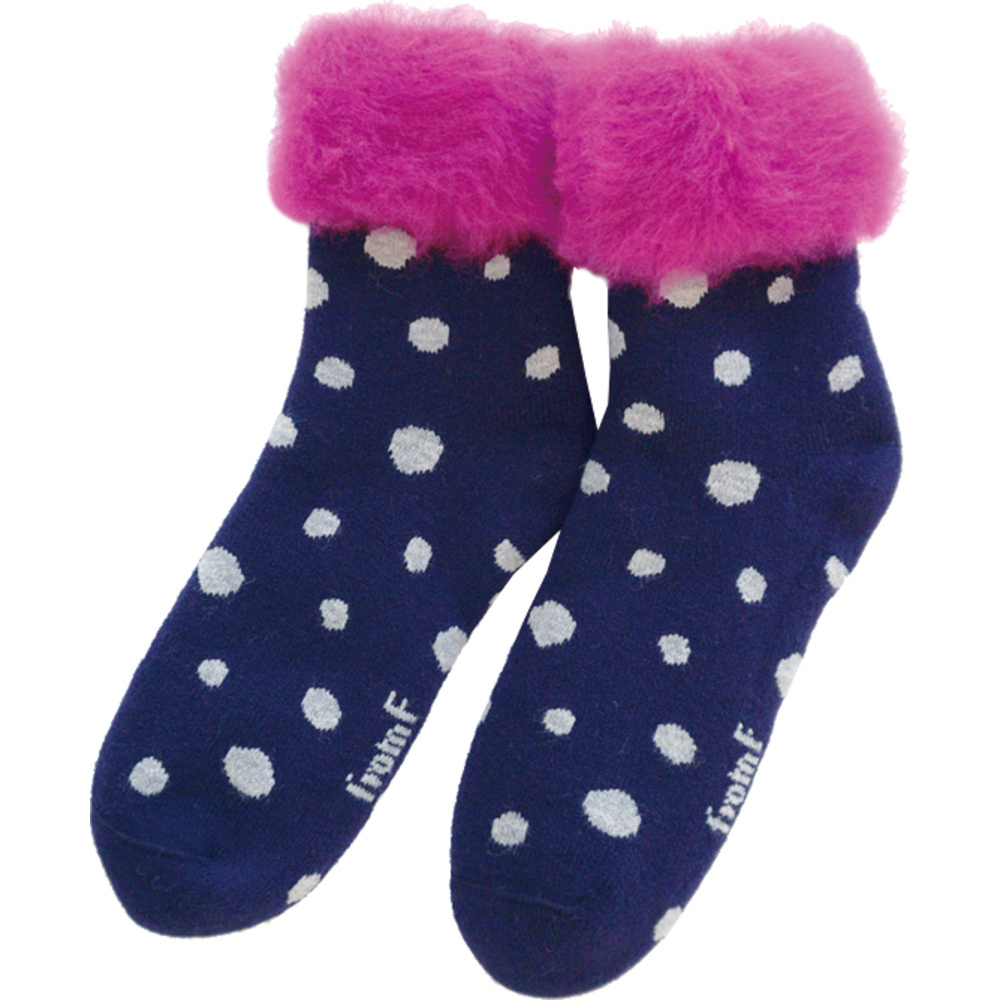 ★ ドットネイビー ★ 約22.5~25cm ★ fromF もこもこソックス レディース MOKOMOKO SUKKA もこもこ 靴下 くるぶし拍卖
