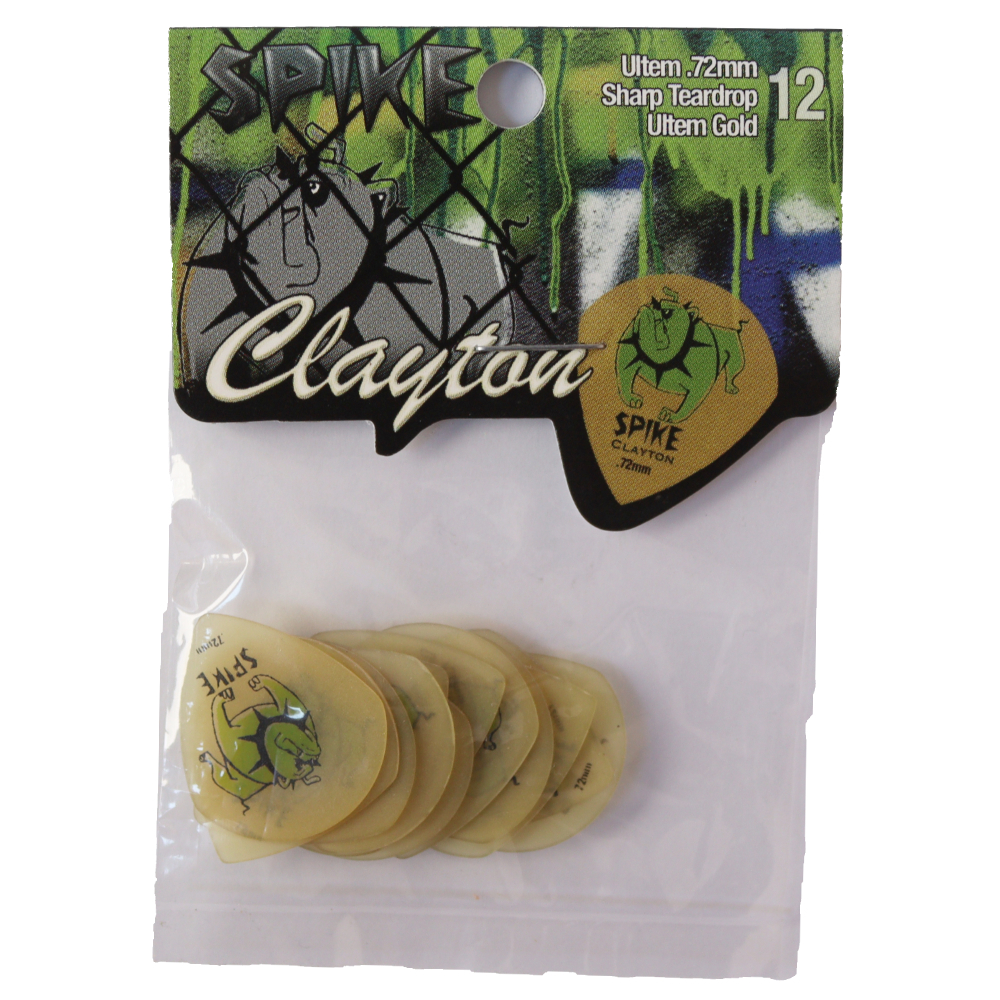 Clayton USA クレイトン USSD72/12 Spike 0.72mm シャープティアドロップ ギターピック×12枚拍卖