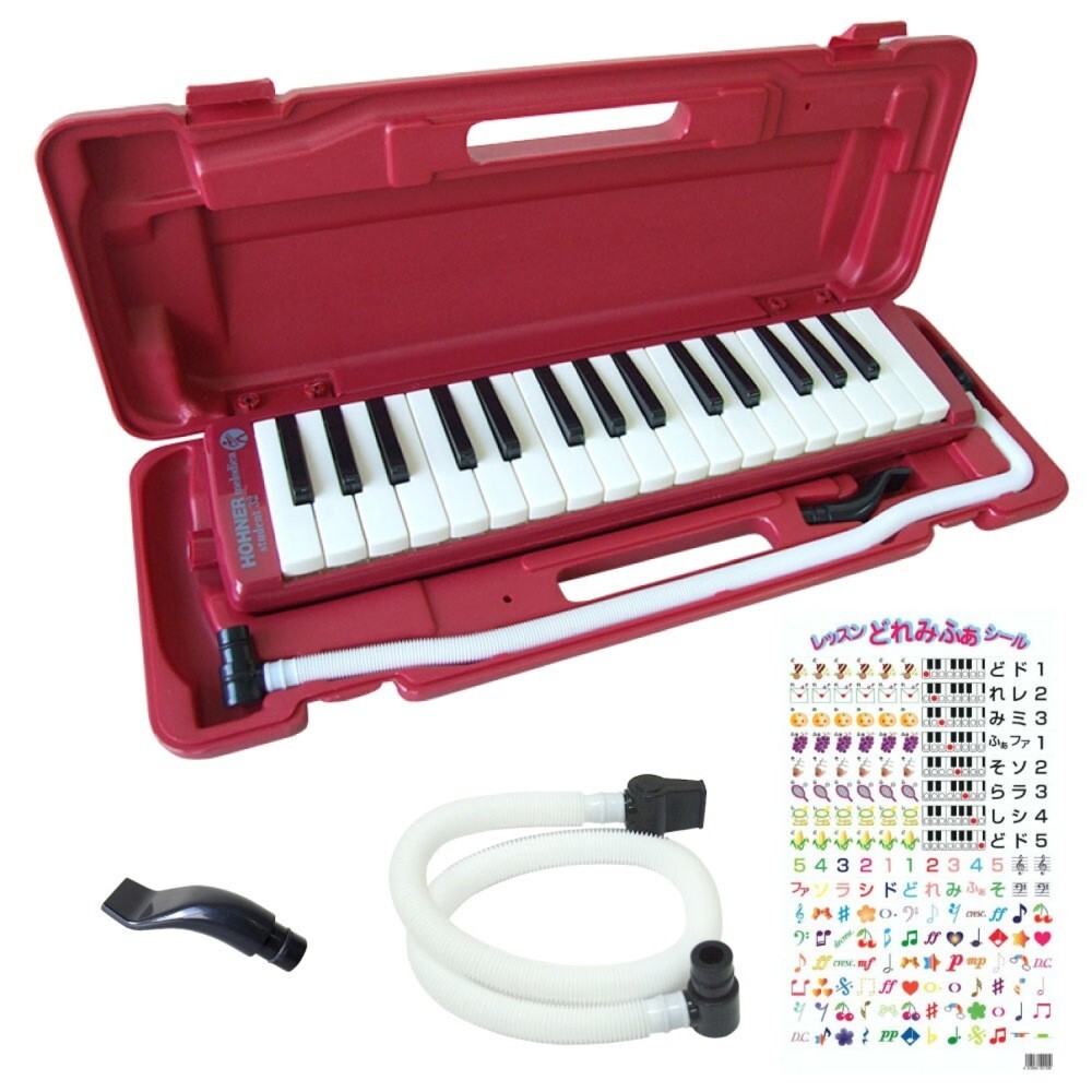 HOHNER MELODICA STUDENT32 RED 鍵盤ハーモニカ&スペア用吹き口セット 【レッスンどれみふぁシールプレゼント】拍卖