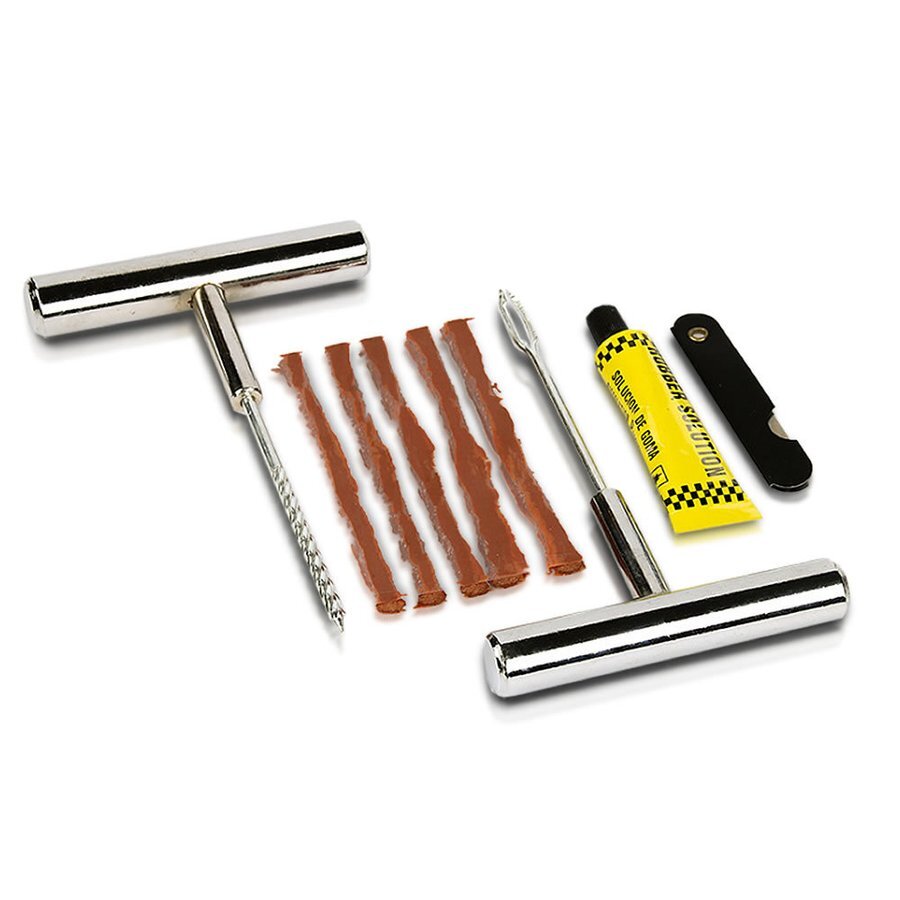 パンク チューブレス タイヤ リペアセット 豪華5点セット 応急 修理 処置 自動車 自転車 常備 バイク ツール tecc-carpunk02 車 緊急拍卖