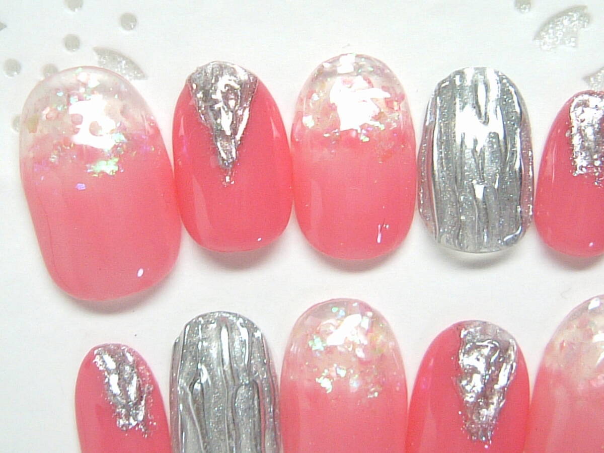 Y★即決【ミディアム・ショート】先端シェル★ミラー★ネイルチップ★210拍卖