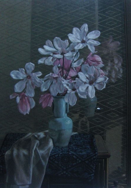 堀江史郎、「木蓮」、希少画集・額装画、日本製・新品額縁にて額装致します、状態良好、日本人画家拍卖