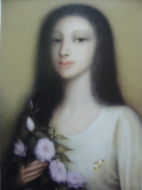 岩織治、「花辨に舞へて」、希少画集・額装画、日本製・新品額縁にて額装致します、状態良好、日本人画家拍卖