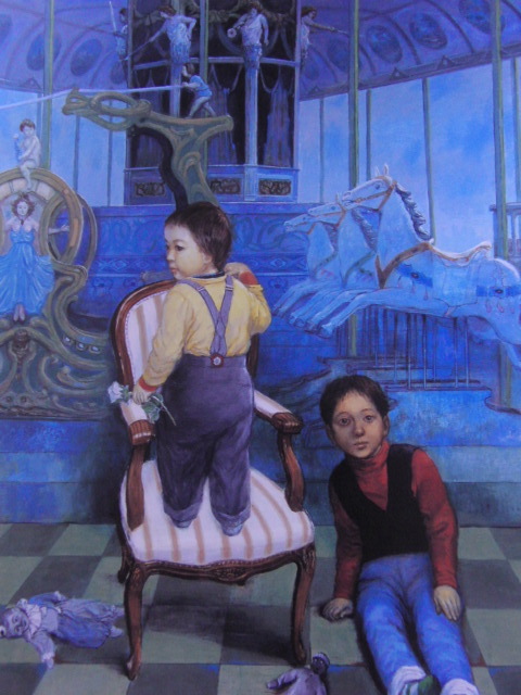 中野淳、「メリーゴーランドの絵」、希少画集・額装画、日本製・新品額縁にて額装致します、状態良好、日本人画家拍卖