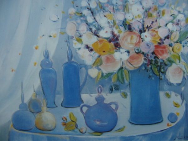 坂井美智代、「花の語らい」、希少画集・額装画、日本製・新品額縁にて額装致します、状態良好、日本人画家拍卖