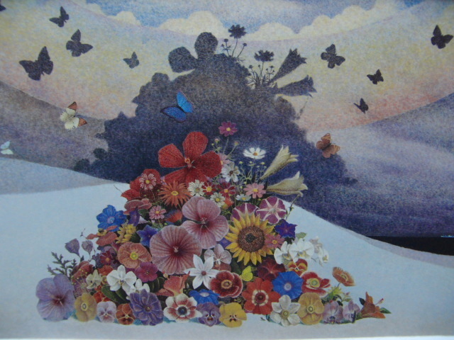 小原稔、「ふるさと」、希少画集・額装画、日本製・新品額縁にて額装致します、状態良好、日本人画家拍卖