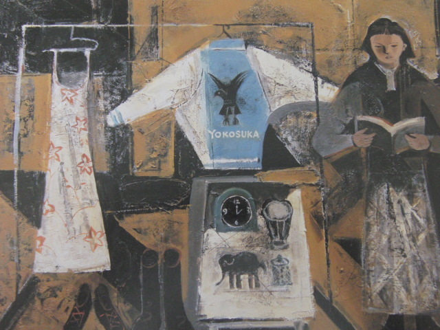 島田章三、「フリーマーケットのヨコスカジャンパー」、希少画集・額装画、日本製・新品額縁にて額装致します、状態良好、日本人画家拍卖