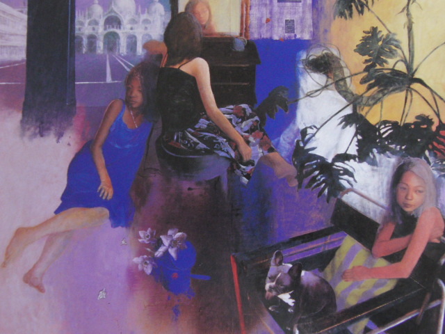 蛭田均、「鏡のある室内」、希少画集・額装画、日本製・新品額縁にて額装致します、状態良好、日本人画家拍卖