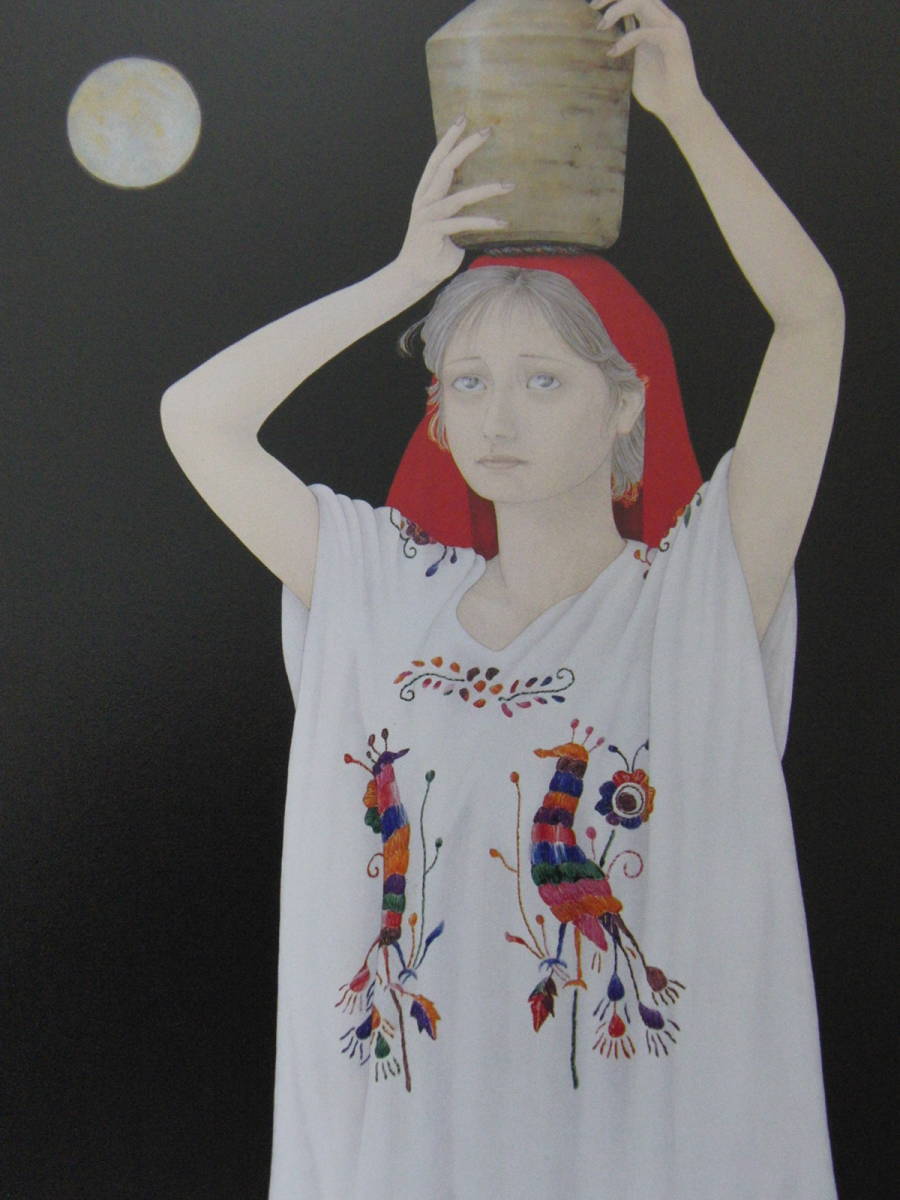 栗原喜依子、「早春」、希少画集・額装画、日本製・新品額縁にて額装致します、状態良好、日本人画家拍卖