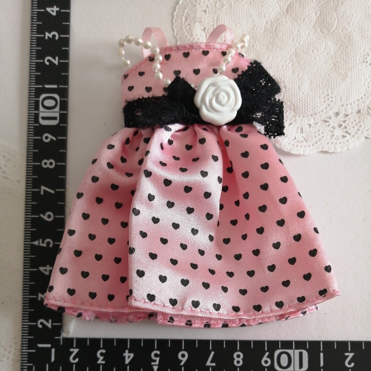 3r1005 ドール用 ピンク ハート柄 ワンピース ピュアニーモ リカちゃん ブライス 1/6ドール拍卖