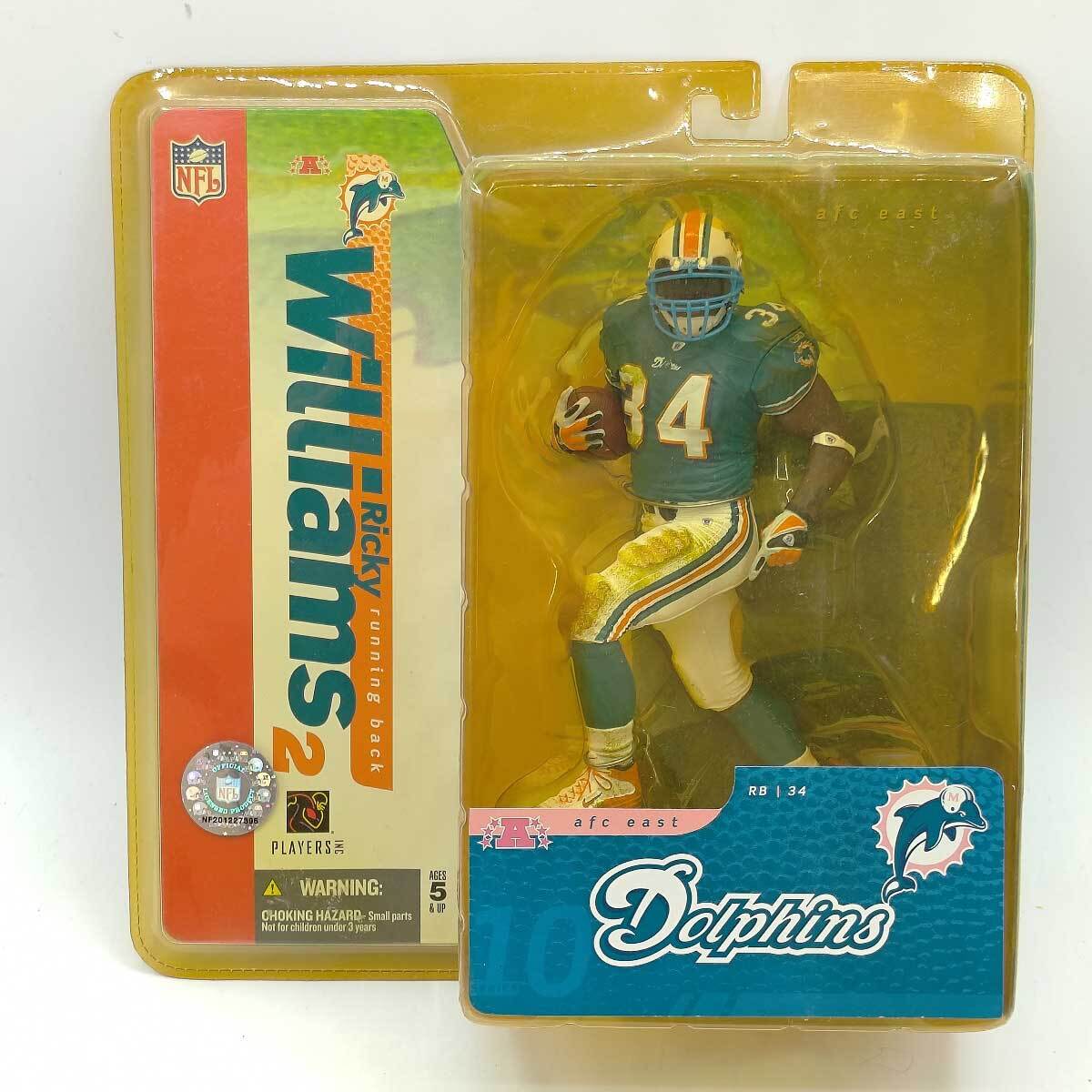 【中古】マクファーレントイズ NFL マイアミドルフィンズ リッキー ウィリアムズ フィギュア Miami Dolphins Ricky Williams拍卖