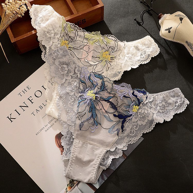 LHH194★好感度UP下着 レース刺繍 ショーツ 通気性 透け 薄手 快適 下着 女性用 レディース 薄手 婦人 可愛いすぎレース 5点セット拍卖