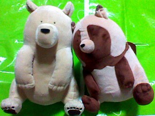 クマとたぬき でっかい ぬいぐるみ 全2種 クマ たぬき 25~28cm拍卖
