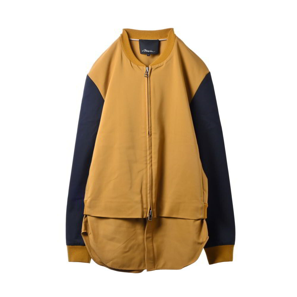 3.1 Phillip Lim バイカラー コットン混 ストレッチ セットアップ S/S マスタード スリーワン フィリップリム KL4BPCLP33拍卖