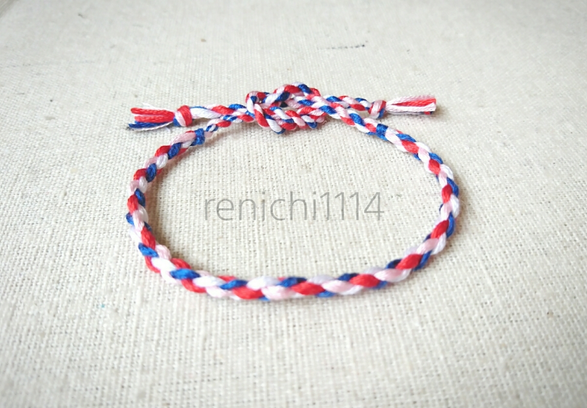 ミサンガ☆青&赤&白&ピンク☆ブレスレット☆アンクレット拍卖