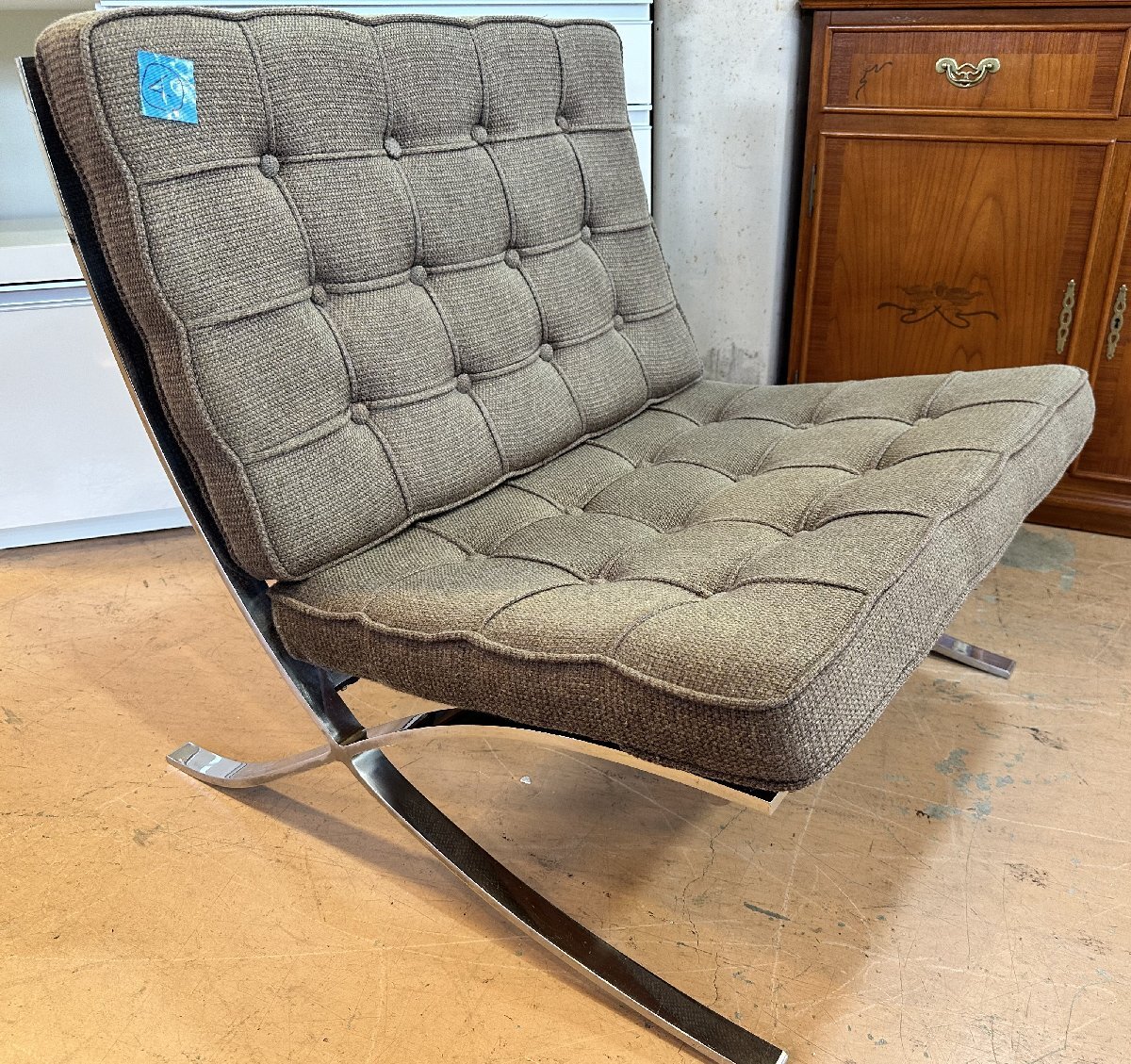 used 70年代当時物 KNOLL ノール バルセロナチェア 痛み有り Ludwig Mies van der Rohe オリジナル品 静岡県裾野市 4拍卖