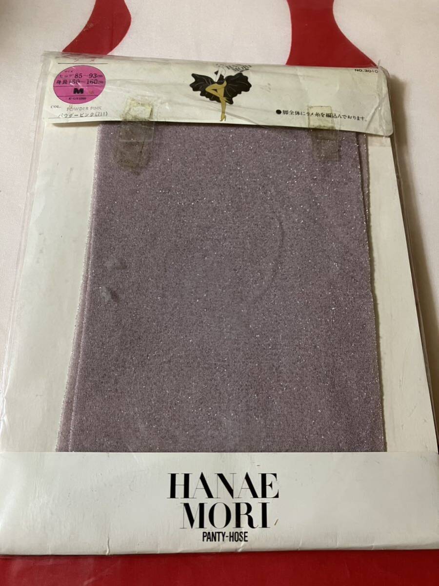 hanae mori panty hose ラメ パウダーピンク パンティストッキング ホース ハナエモリ 光沢拍卖