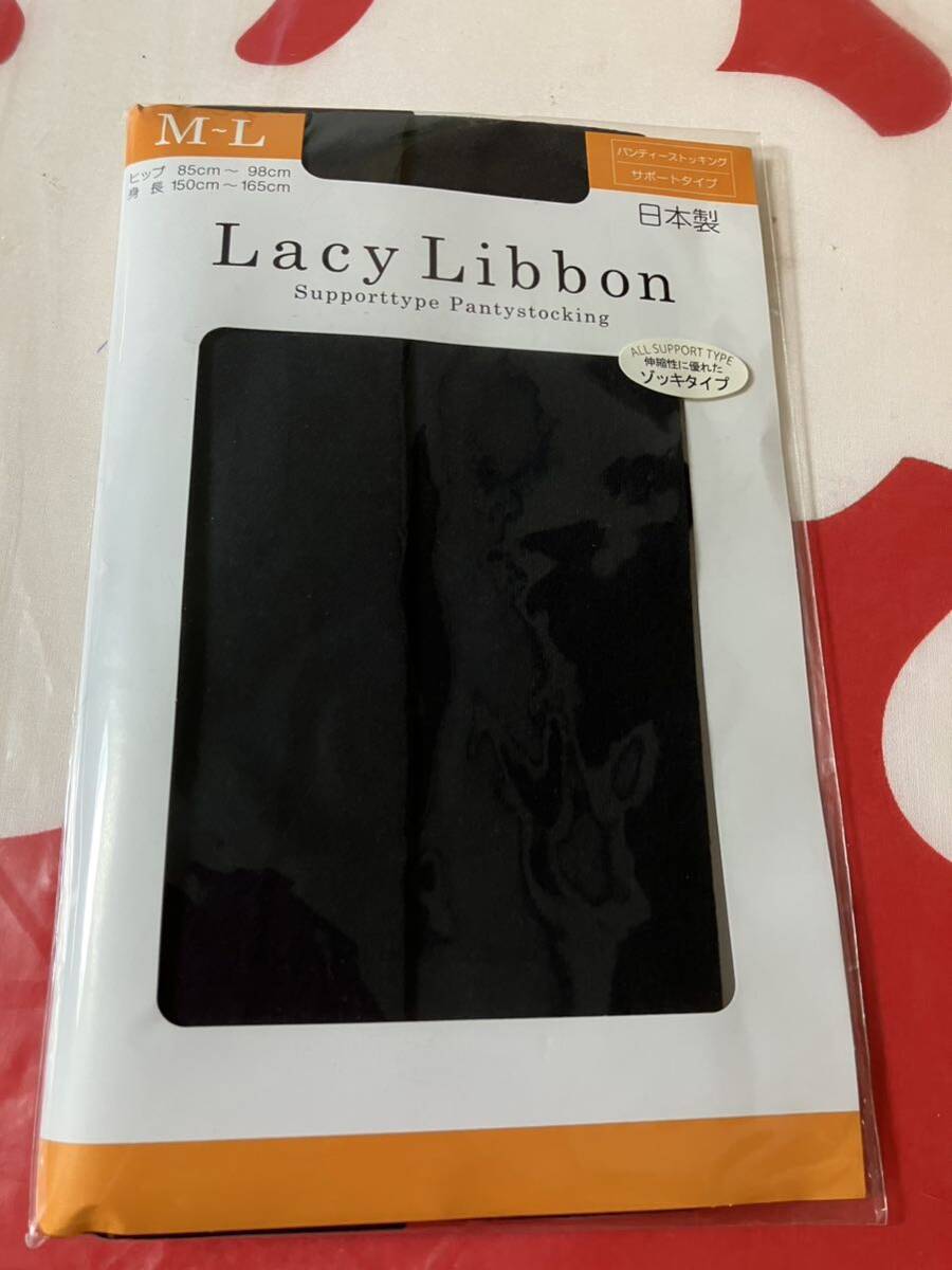 lacy libbon パンティストッキング サポートタイプ ゾッキタイプ ブラック support type panty stocking 黒 レーシーリボン パンスト拍卖