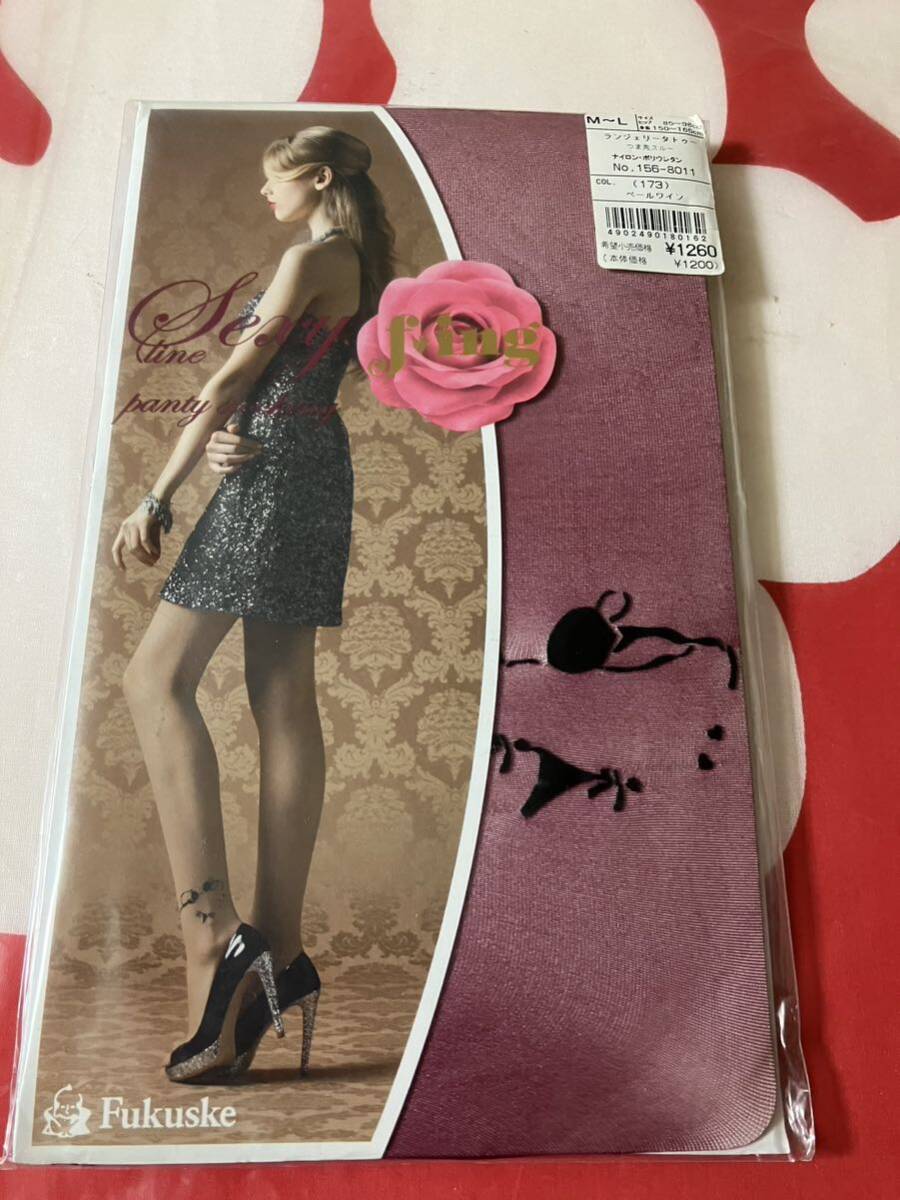 fukuske sexy line panty stocking ランジェリータトゥー ペールワイン 福助 パンティストッキング パンスト セクシー拍卖