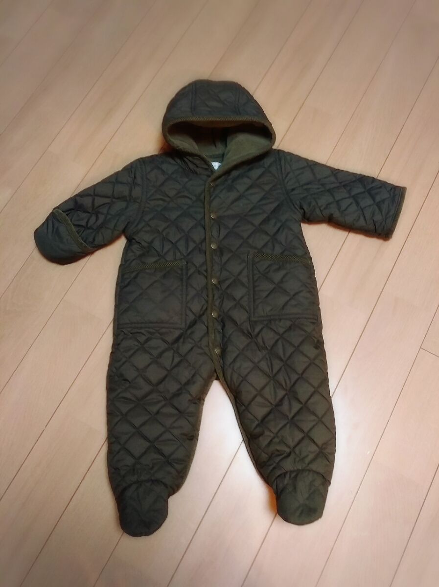 【美品】ラルフローレン★80★足手カバー付きジャンプスーツカバーオール★おくるみ代わりベビーカーでのお出かけ防災用防寒着パー拍卖