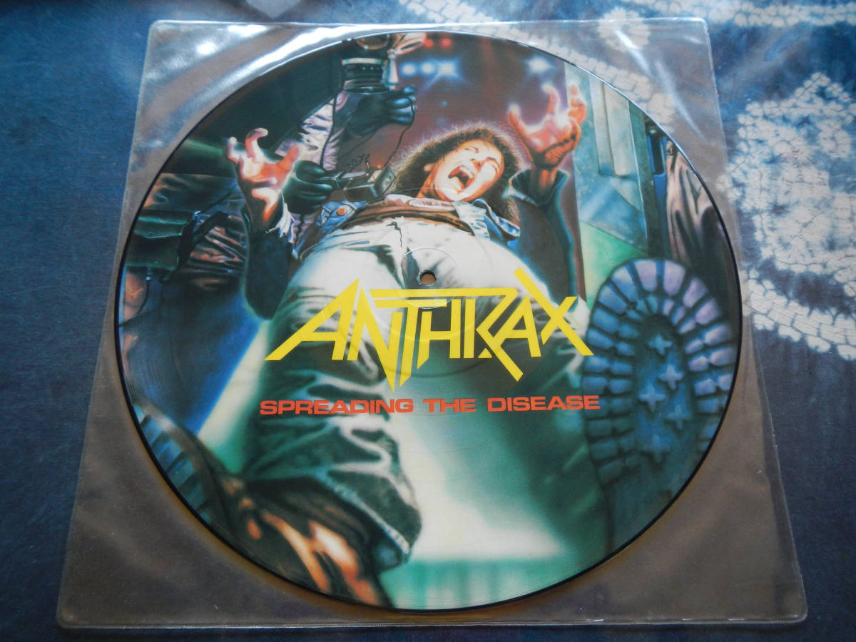 【LP】ANTHRAX(MFN62P英国MUSIC FOR NATIONS製PICTURE DISC狂気のスラッシュ感染SPREADING THE DISEASEアンスラックス)拍卖