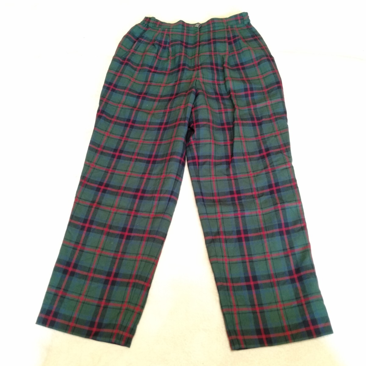 む300 DAKS-GOLF サイズ ウエスト69cm 毛 チェック柄 スラックス パンツ 洋服拍卖