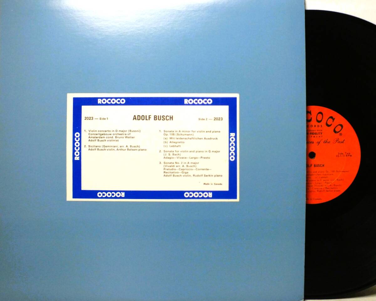 LP RR 2023 【ヴァイオリン】アドルフ・ブッシュ ブゾーニ ヴァイオリン協奏曲 【8商品以上同梱で送料無料】拍卖