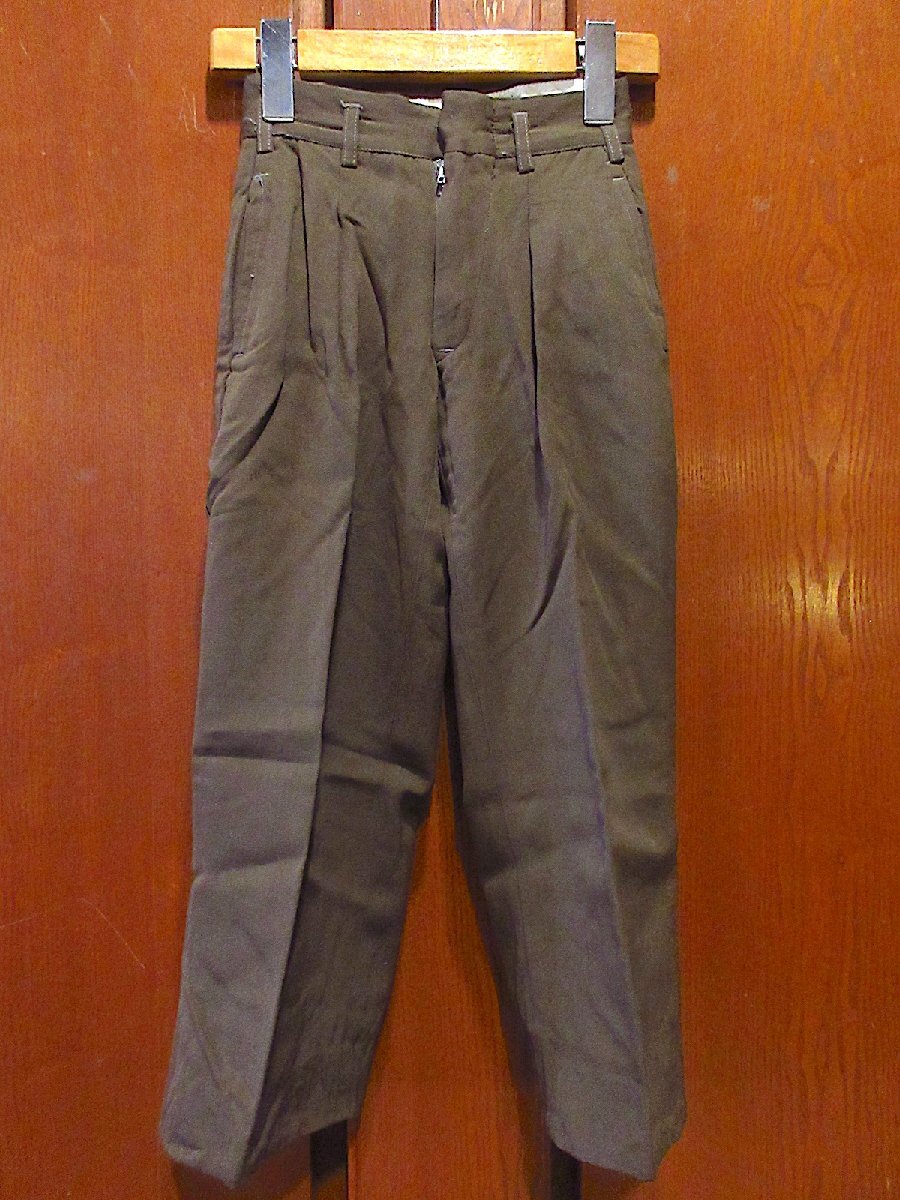 ビンテージ50's●Jackie Jumperキッズギャバジンワンタックスラックス茶実寸W50cm●240401c7-k-pnt-ot-w20 1950s子供用パンツ古着拍卖