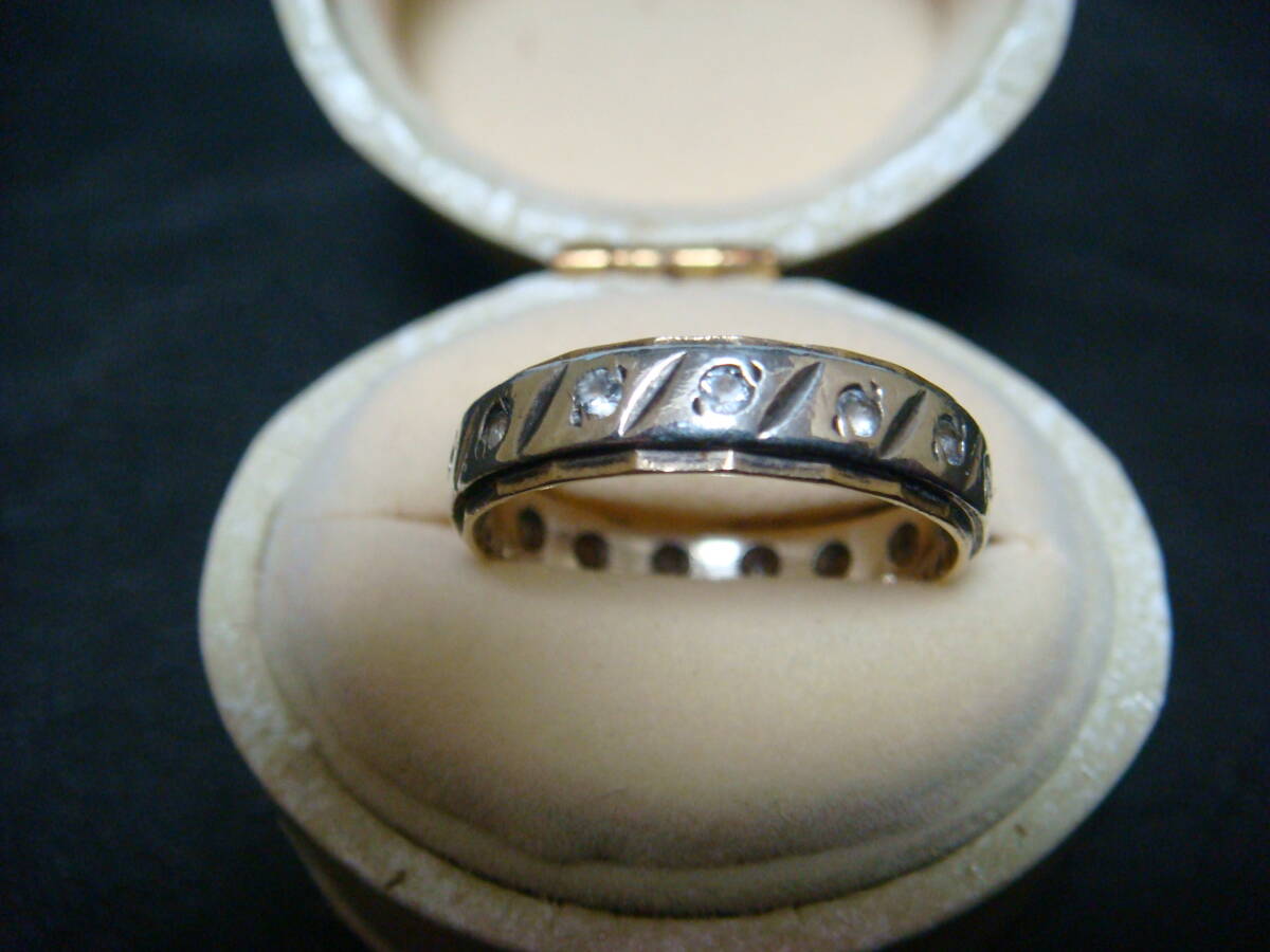 ◇英国 アンティーク フルエタニティー リング 9金 375 SILVER◇拍卖