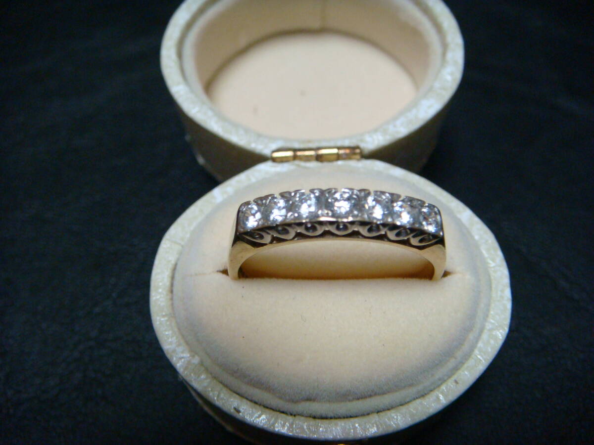 ◇英国 アンティーク 一文字 リング 9金 375◇拍卖