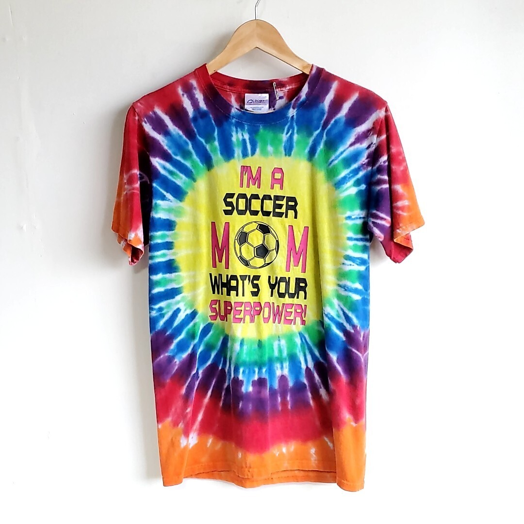 302◆PORT AND COMPANY タイダイ 半袖Tシャツ sizeS 中古 USED 古着 I’M A SOCCER ナンバリングT 18拍卖