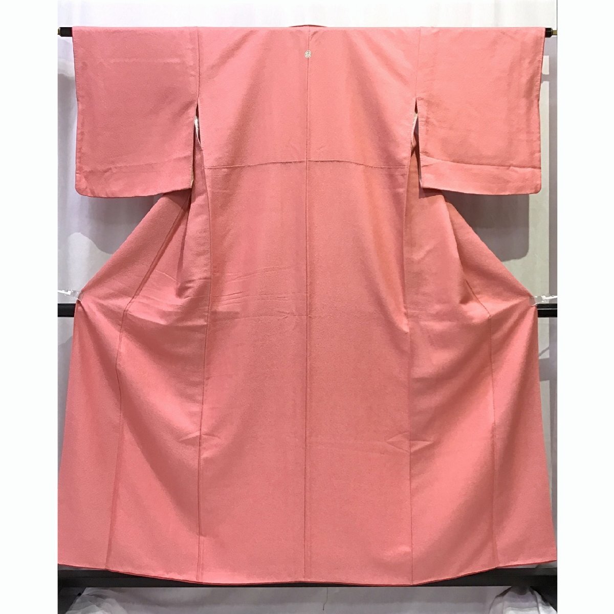 正絹・色無地・一つ紋・着物・ピンク地・No.200701-0616・梱包サイズ60拍卖