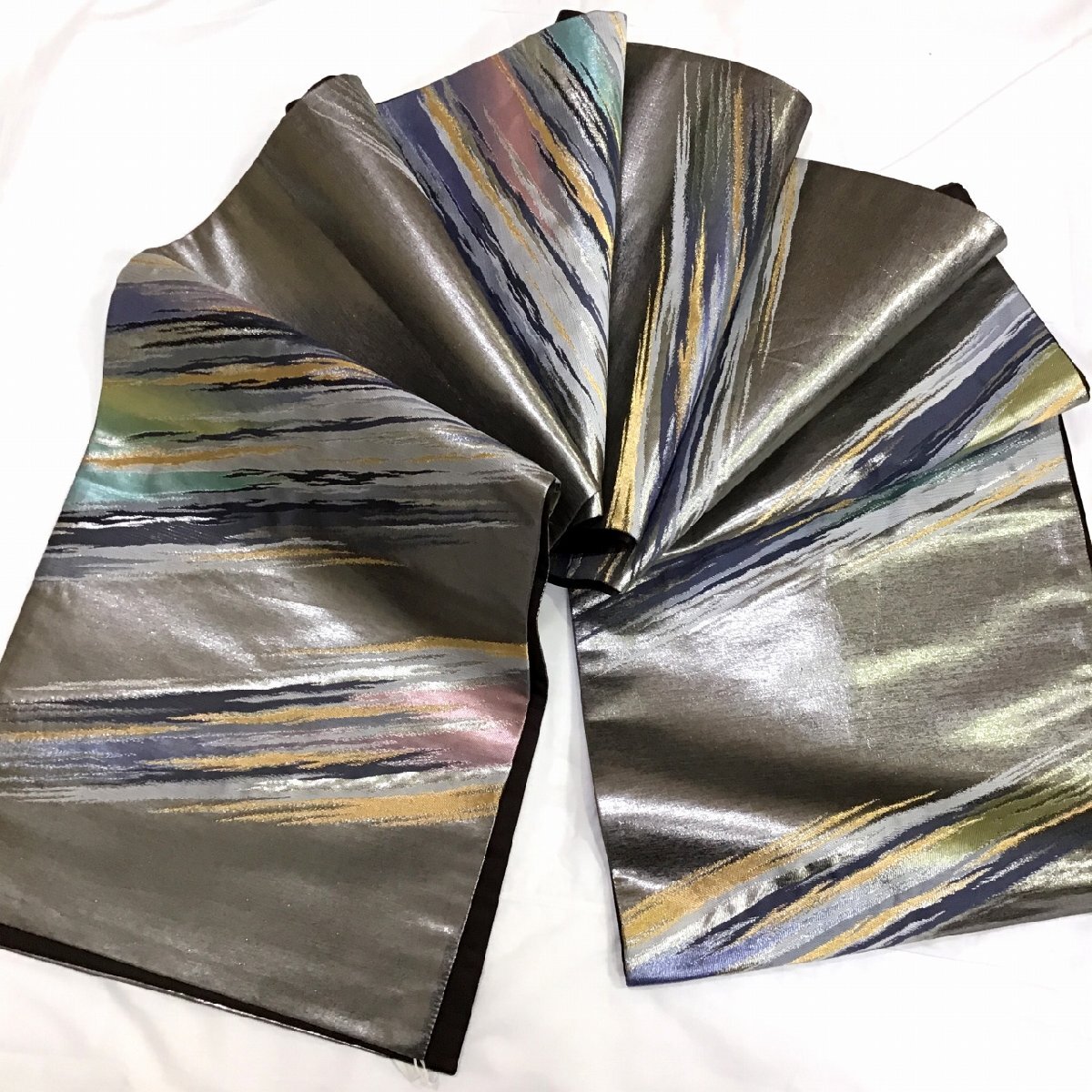 正絹・袋帯・黒地・銀・No.200701-0689・梱包サイズ60拍卖